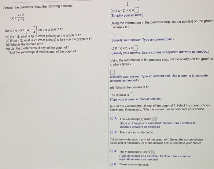 Solved Answer the questions about the following function. | Chegg.com
