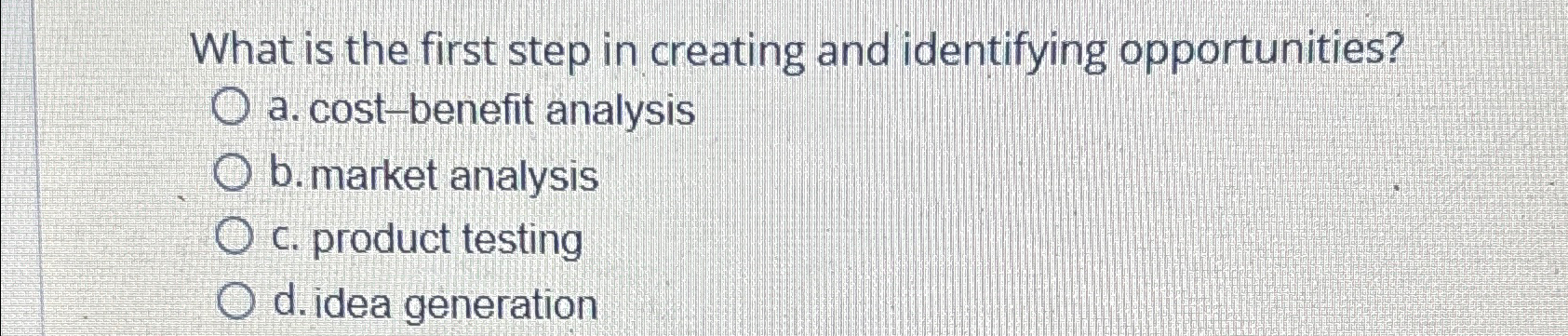 Solved What is the first step in creating and identifying | Chegg.com