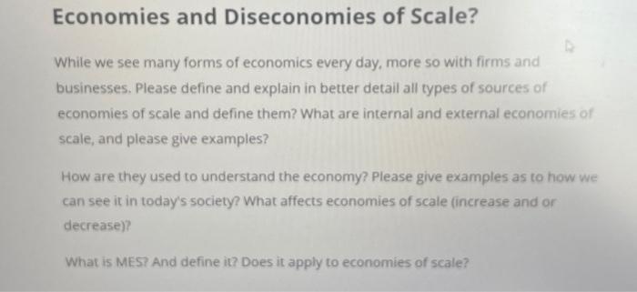 external diseconomies of scale