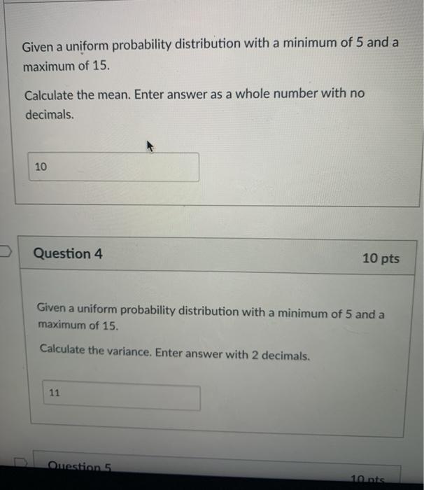 Solved Given A Uniform Probability Distribution With A | Chegg.com