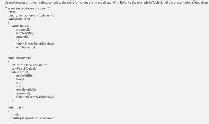 Solved Using the program given below.complete the table for | Chegg.com