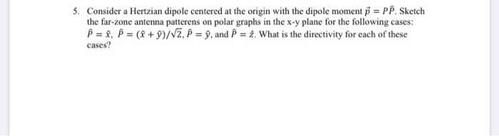 5. Consider a Hertzian dipole centered at the origin | Chegg.com