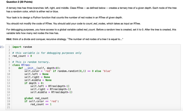 Solved 2 Question 2 (30 Points) A ternary tree has three | Chegg.com
