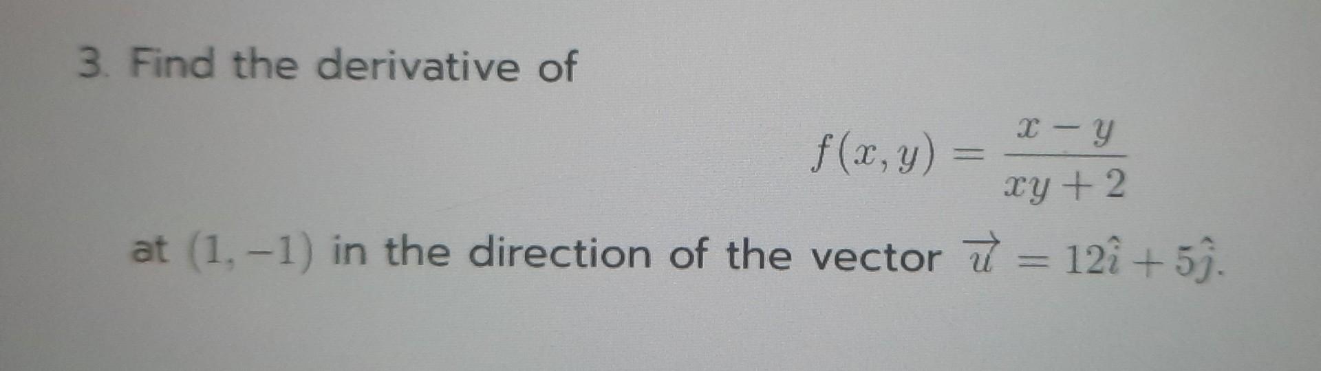 how to find derivative of f x y