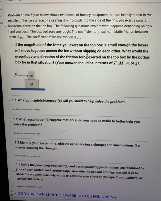 Solved problem 1 the figure below shows two boxes of hockey chegg