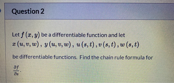 Solved Question 1 Es 10 Pts A If F X Y Z Is A Differ Chegg Com