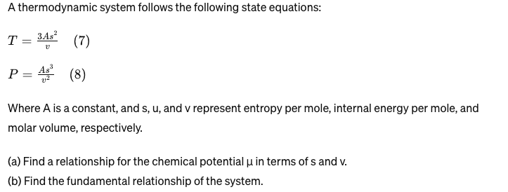 Solved A thermodynamic system follows the following state | Chegg.com