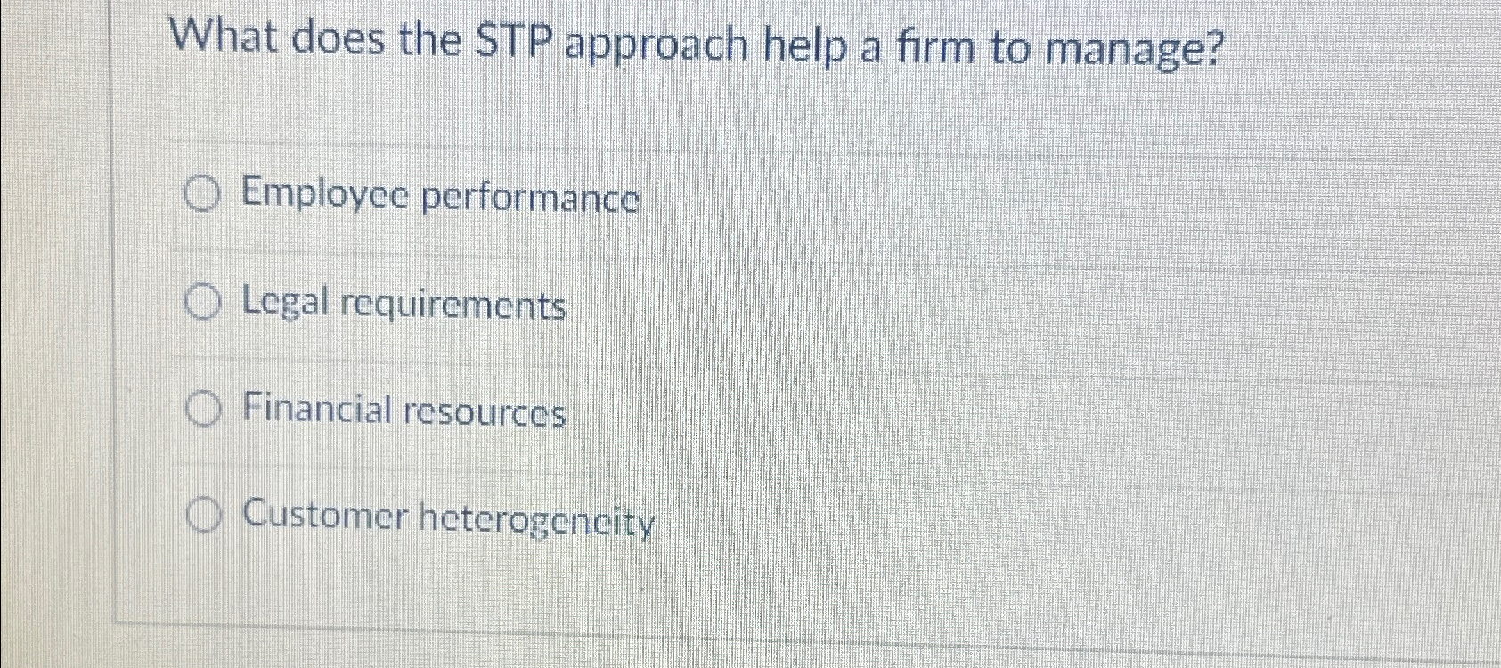 Solved What does the STP approach help a firm to | Chegg.com