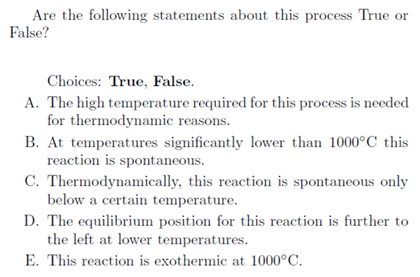Solved Free Energy of Reaction - Temperature Dependence The | Chegg.com