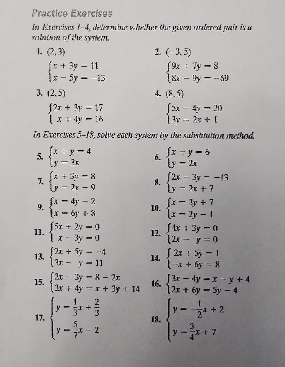 Solved Practice Exercises In Erercises I-4, determine | Chegg.com