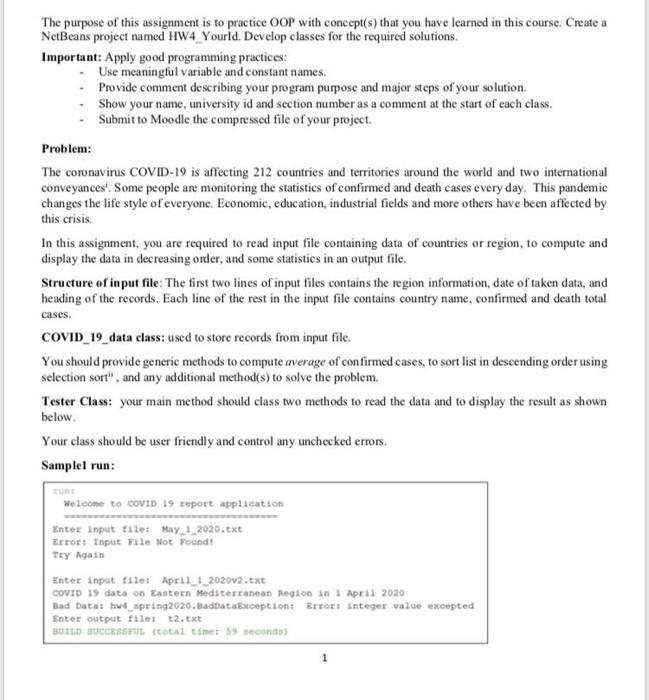 The purpose of this assignment is to practice OOP | Chegg.com
