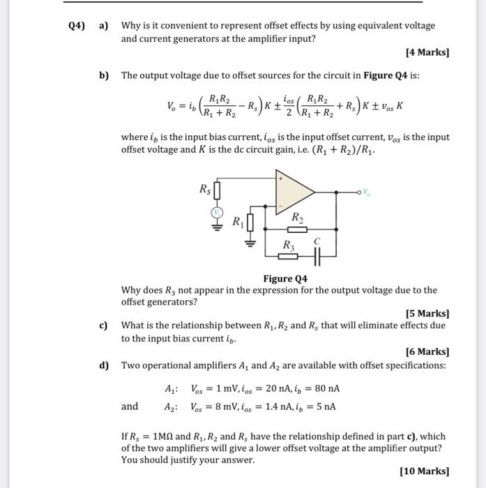 Solved (4) a) Why is it convenient to represent offset | Chegg.com