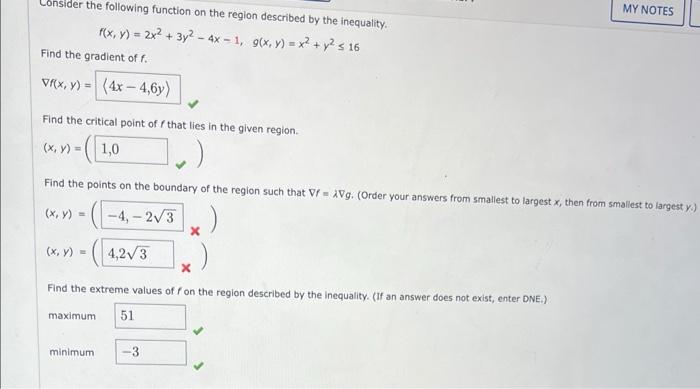 Solved Consider The Following Function On The Region | Chegg.com