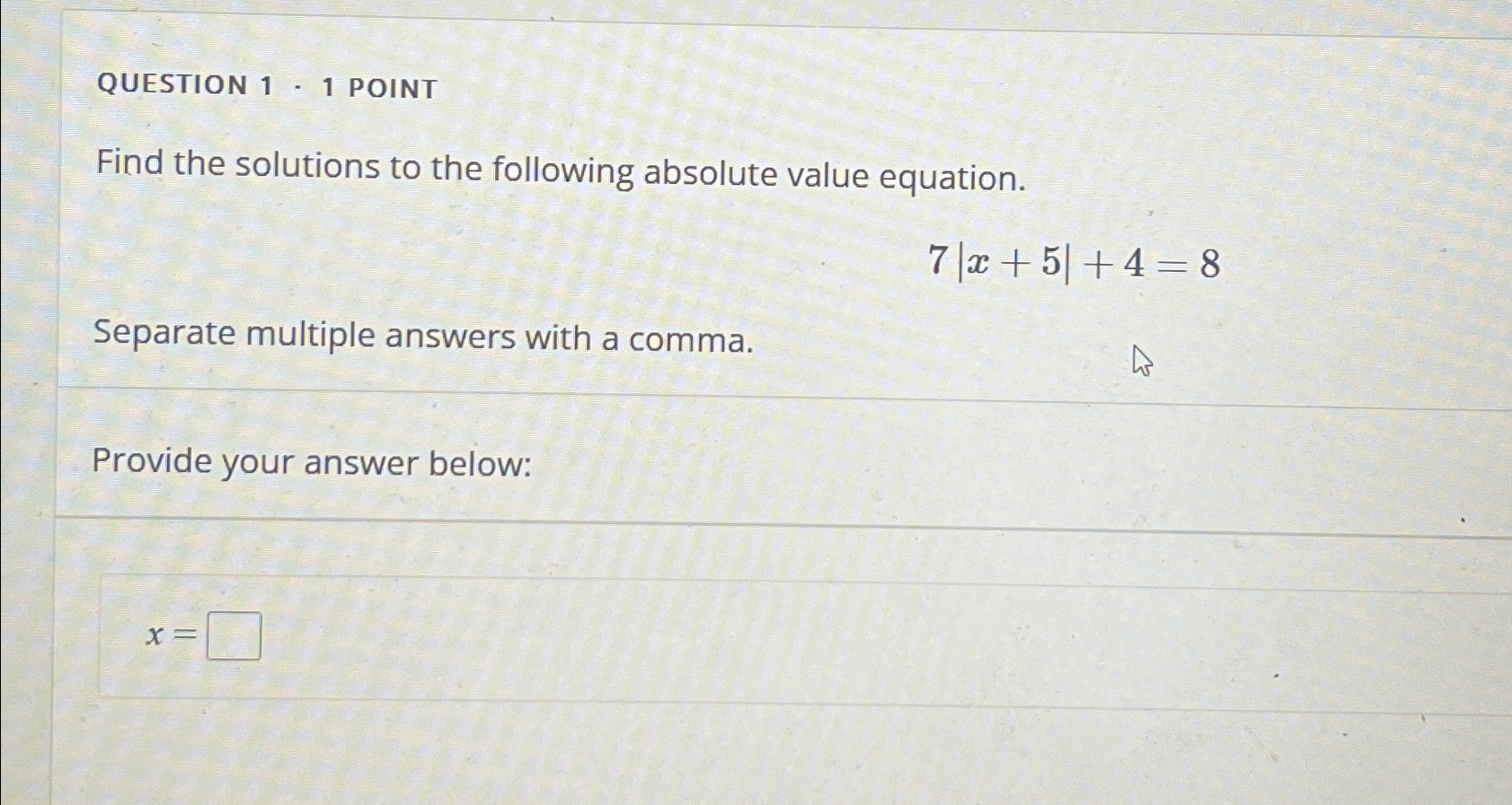 Solved QUESTION 1 - 1 ﻿POINTFind the solutions to the | Chegg.com