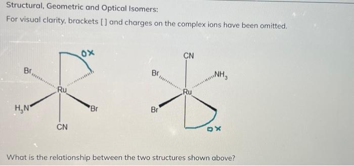 Solved Structural, Geometric And Optical Isomers: For Visual | Chegg.com