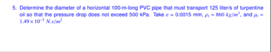 Solved Determine the diameter of a horizontal 100 -m-long | Chegg.com