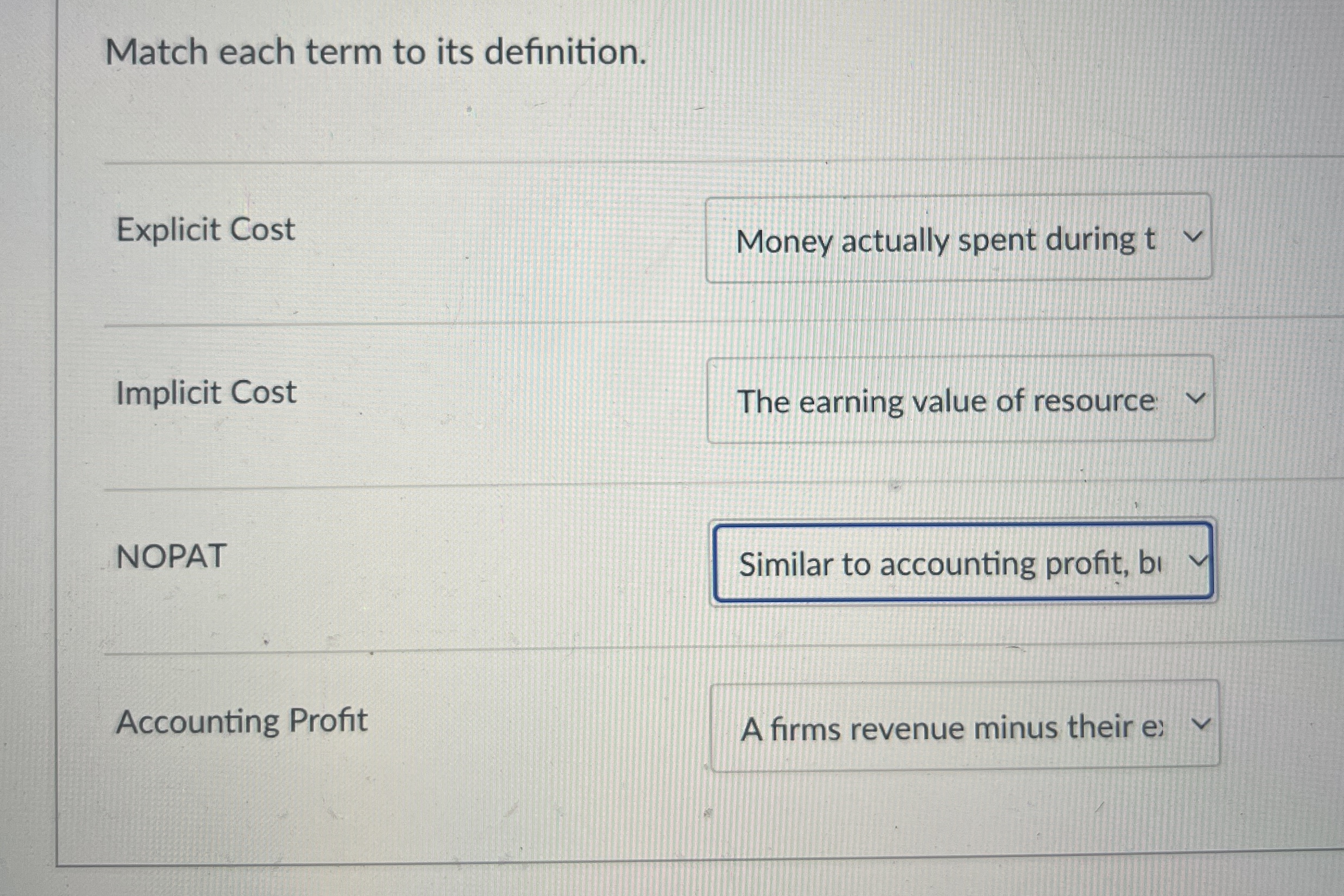 Solved Match each term to its definition.Explicit | Chegg.com