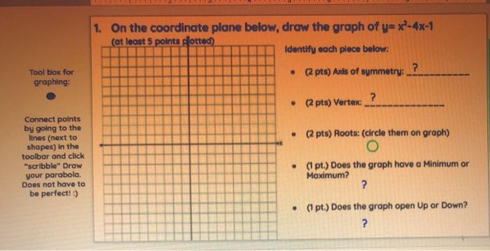 Solved 1 On The Coordinate Plane Below Draw The Graph Of Chegg Com