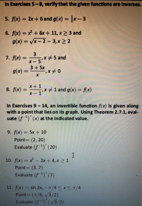 Solved In Exercises 5-8, verify that the given functions are | Chegg.com