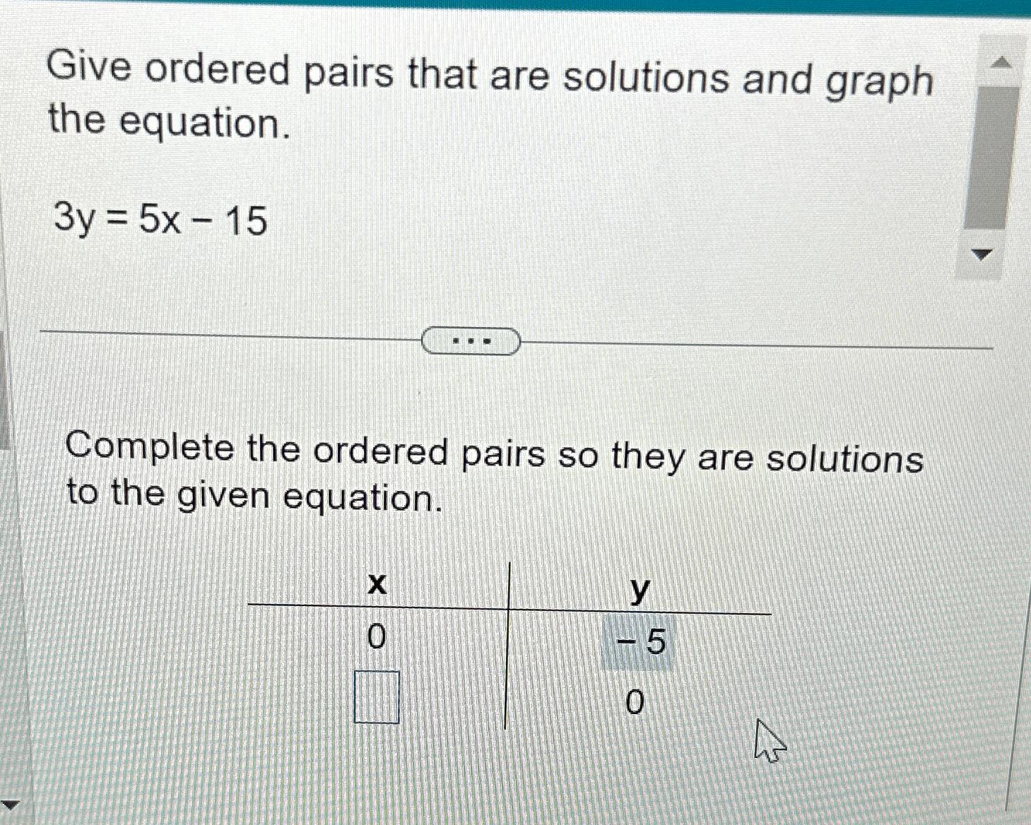 give five ordered pairs on the graph of y 0.5 x