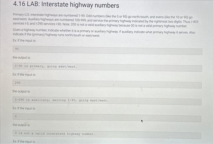 Solved Primary Us Interstate Highways Are Numbered 1 99 6044