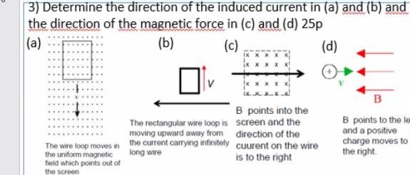 Solved 3) Determine The Direction Of The Induced Current In | Chegg.com