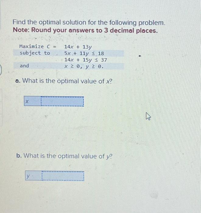 Solved Find the optimal solution for the following problem. | Chegg.com