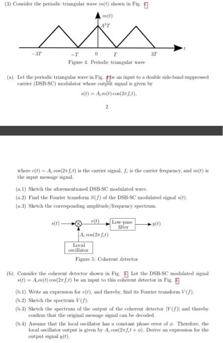 Solved (3) Consider the periodic triangular wave mo(t) shown | Chegg.com