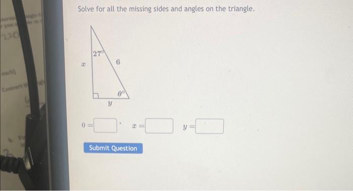Solved Solve for all the missing sides and angles on the | Chegg.com