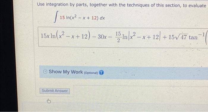 Solved Use Integration By Parts, Together With The | Chegg.com