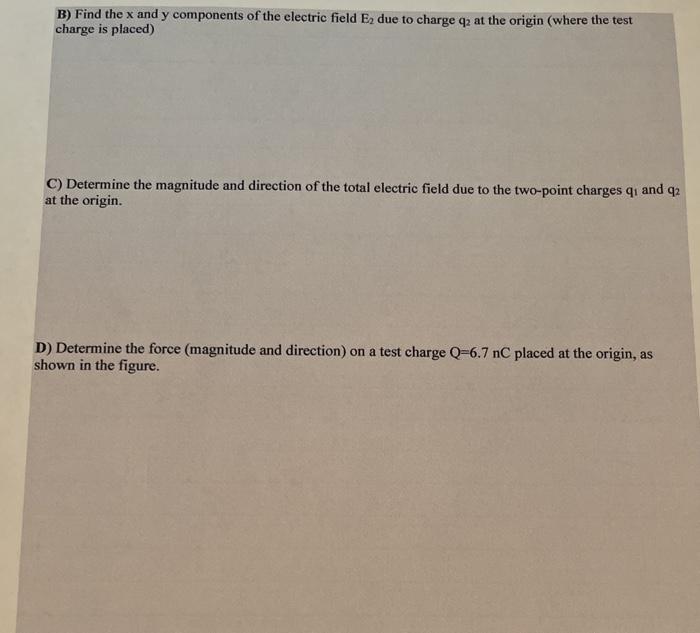 Solved B) Find the x and y components of the electric field | Chegg.com