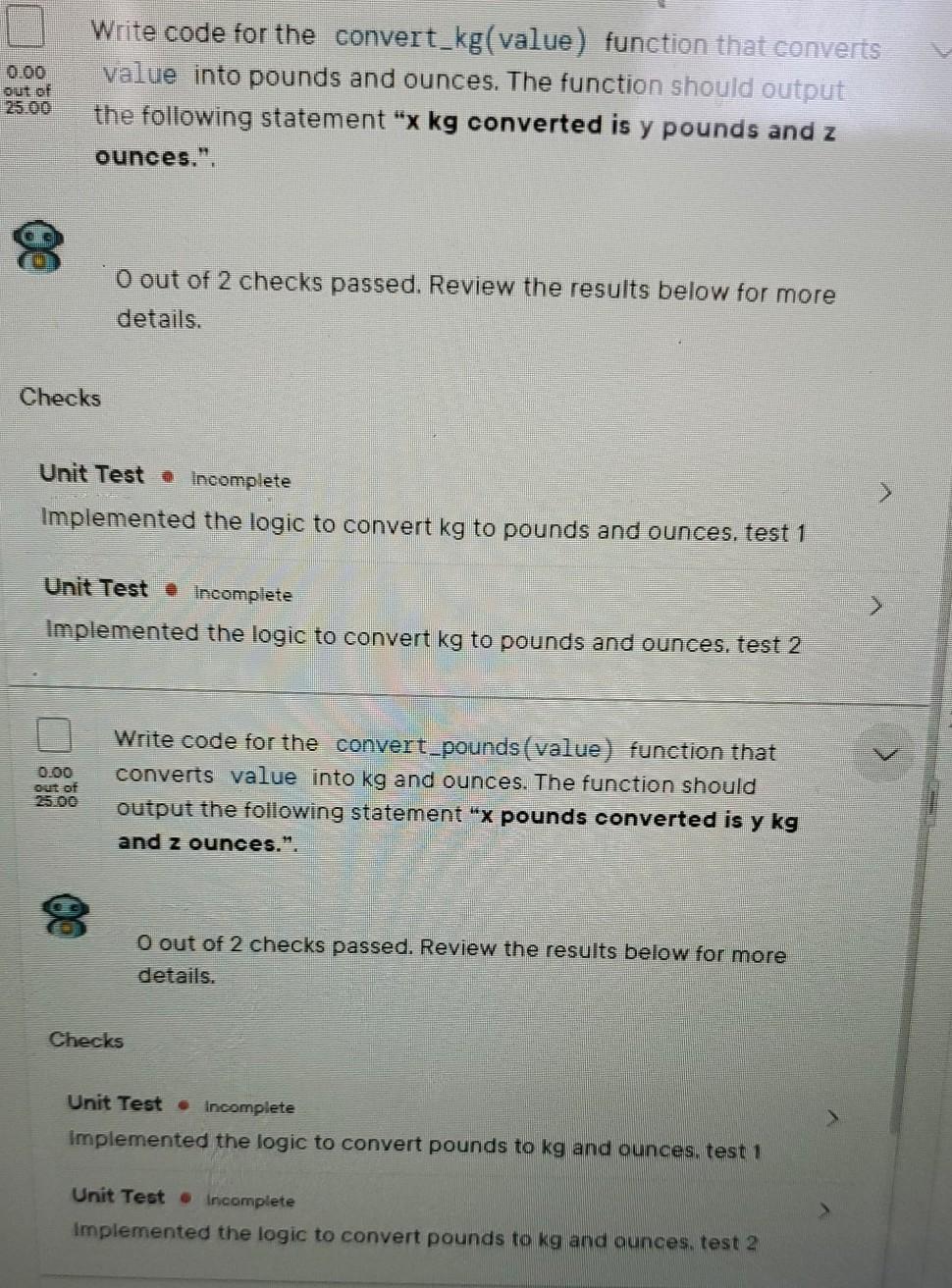 Write code for the convert_kg(value) function that | Chegg.com