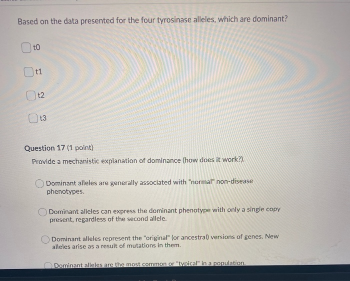 Solved Based on the data presented for the four tyrosinase