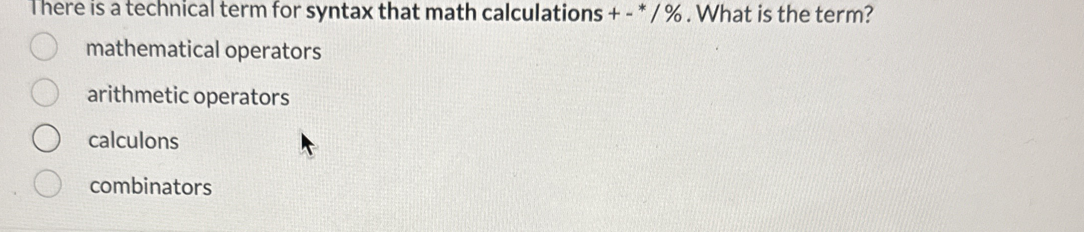 Solved There is a technical term for syntax that math | Chegg.com