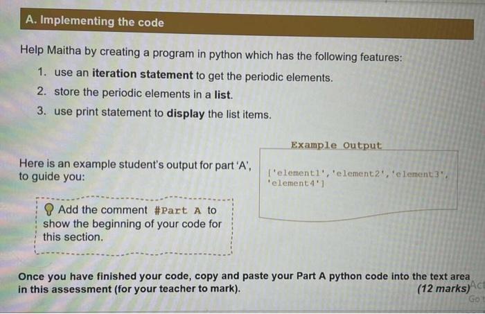 Solved She wants to list some of elements of Periodic table | Chegg.com