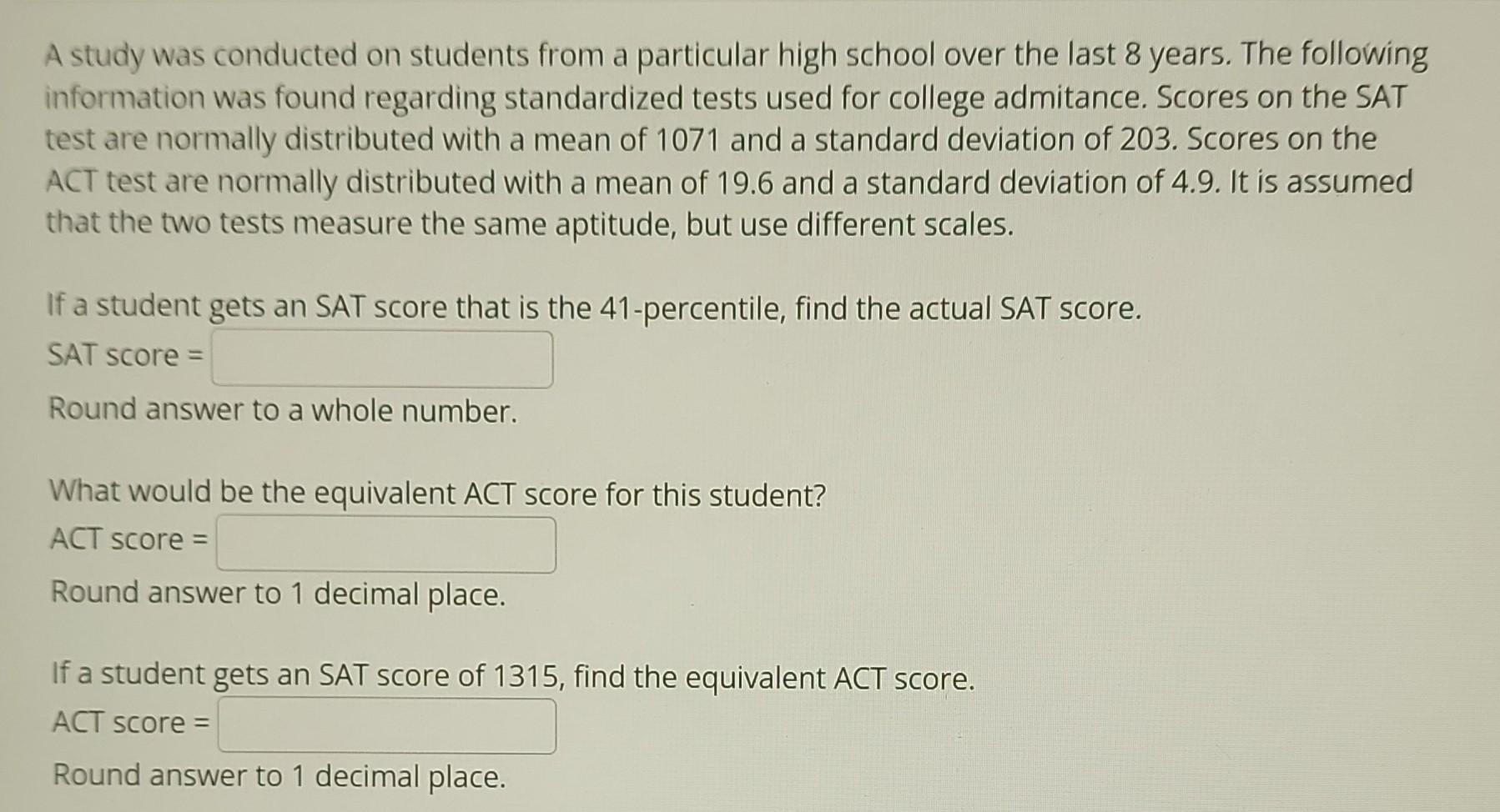 Solved A study was conducted on students from a particular | Chegg.com