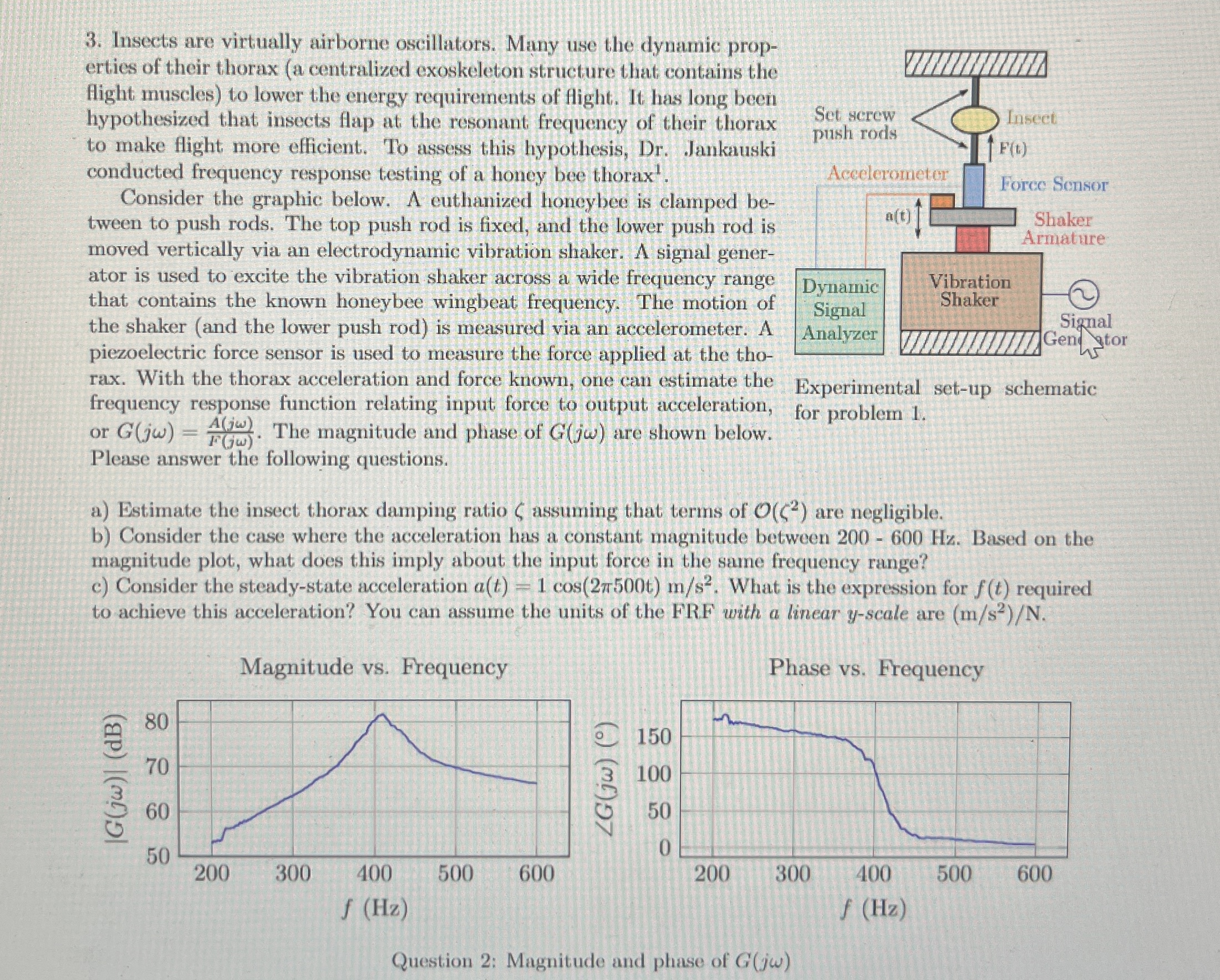 Solved Insects are virtually airborne oscillators. Many use | Chegg.com