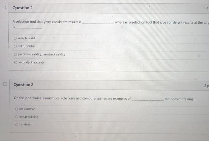 Solved Question 2 2 A selection tool that gives consistent | Chegg.com