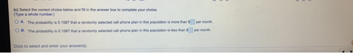Solved Suppose the monthly charges for cell phone plans are | Chegg.com