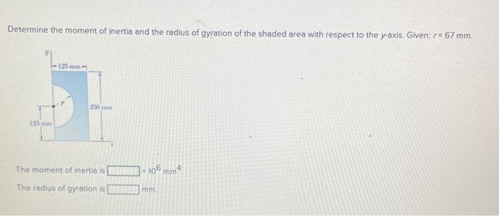 Solved Determine the moment of inertia and the radius of | Chegg.com