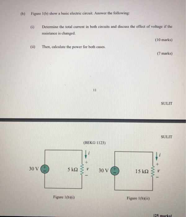 Solved (b) Figure 1(b) Show A Basic Electric Circuit. Answer | Chegg.com