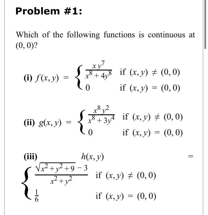 Solved Problem \#1: Which of the following functions is | Chegg.com