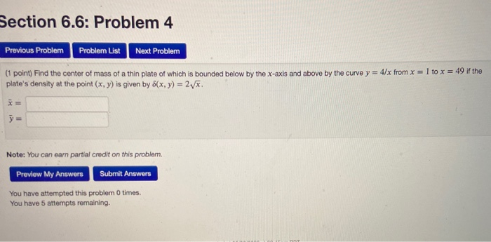 Solved Section 6.6: Problem 3 Previous Problem Problem List | Chegg.com