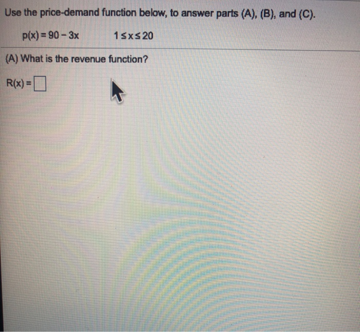 Solved Use the price-demand function below, to answer parts | Chegg.com