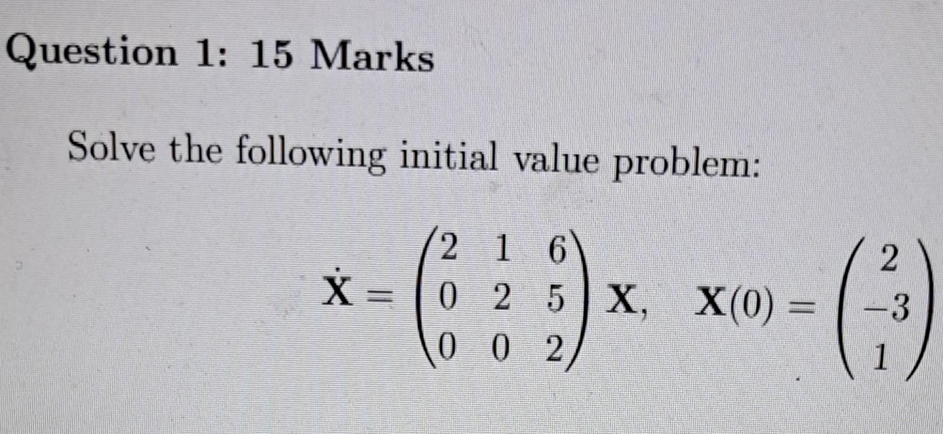 Solved Solve The Following Initial Value Problem: | Chegg.com