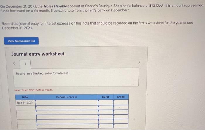 On December 31, 20x1, The Notes Payable Account At | Chegg.com
