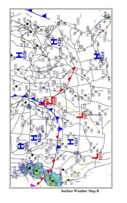 Solved Refer to Surface Weather Map B for the following | Chegg.com