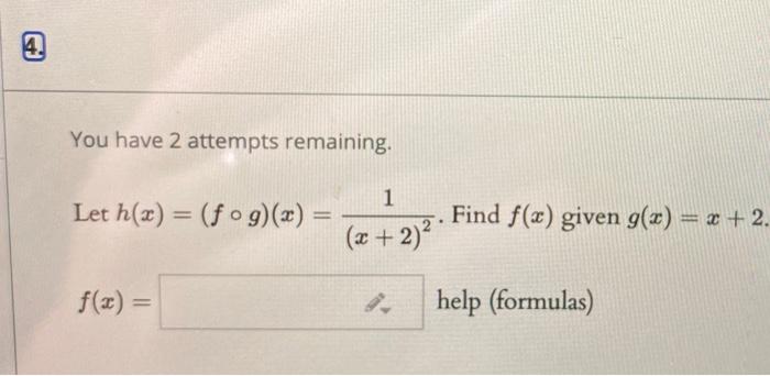 Solved You have 2 attempts remaining. Let f(x) = x2 – 3 and | Chegg.com