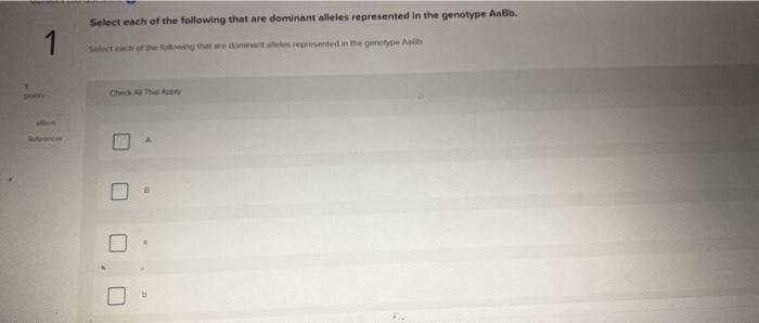 Solved Select each of the following that are dominant | Chegg.com