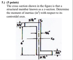 Solved 5.) ( 5 ﻿points)The cross section shown in the figure | Chegg.com